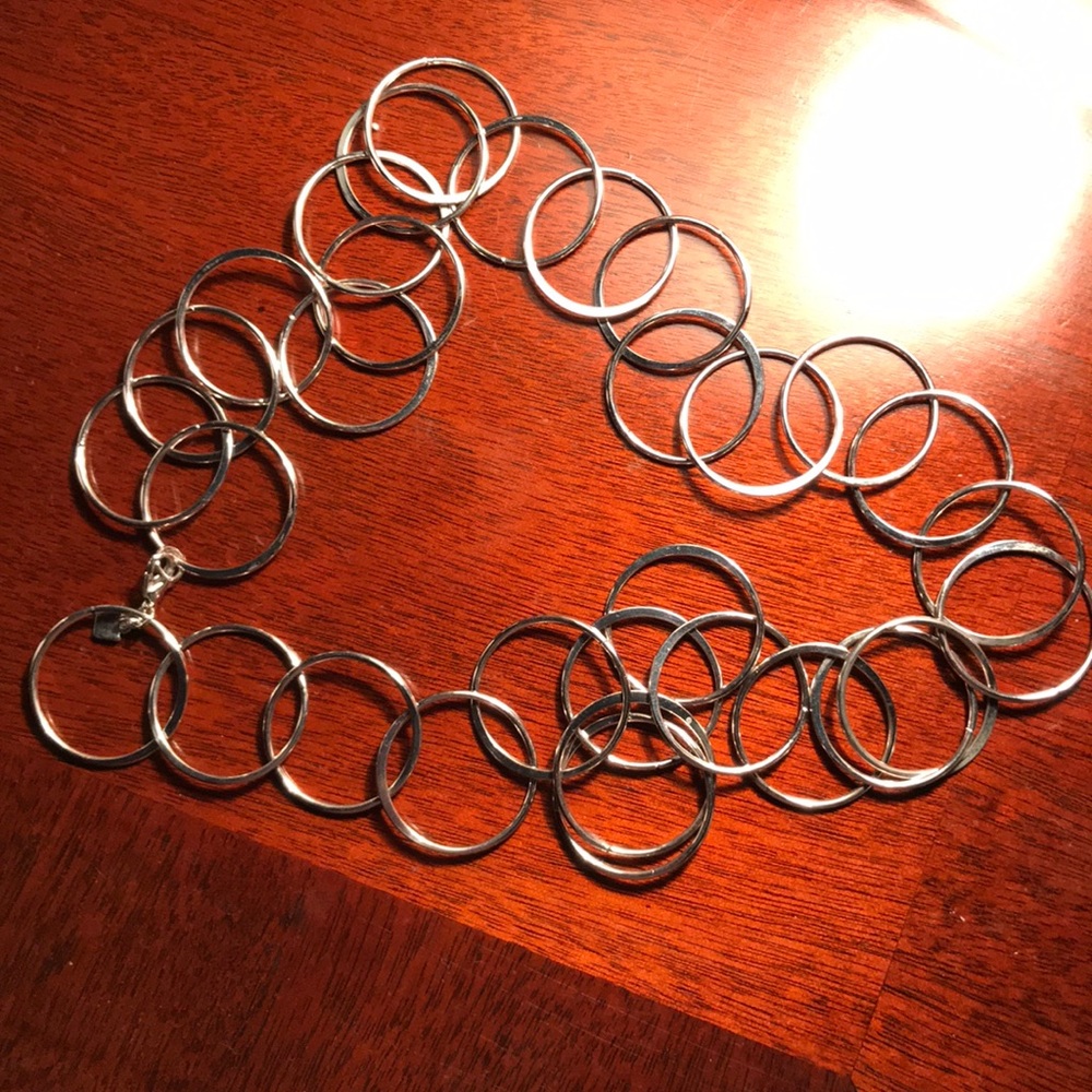 Banana Republic Silver hoop chain necklace